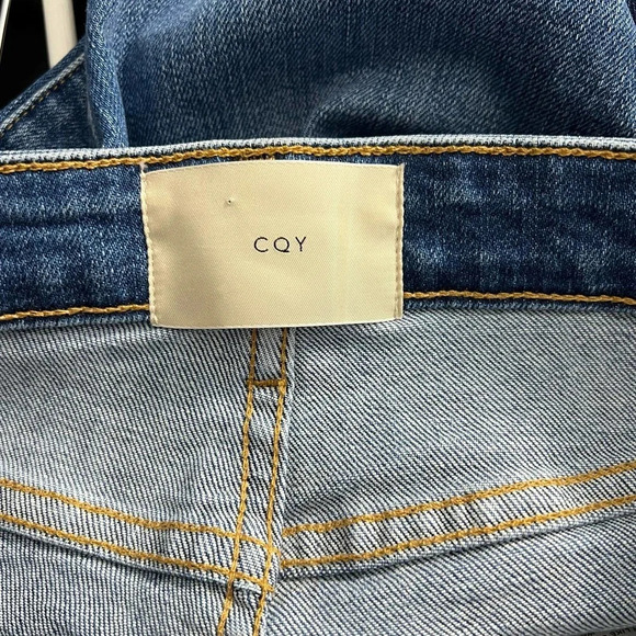 CQY Friend Los Angeles High-Rise Straight Leg Jeans Blue Size 24 - Picture 10 of 12